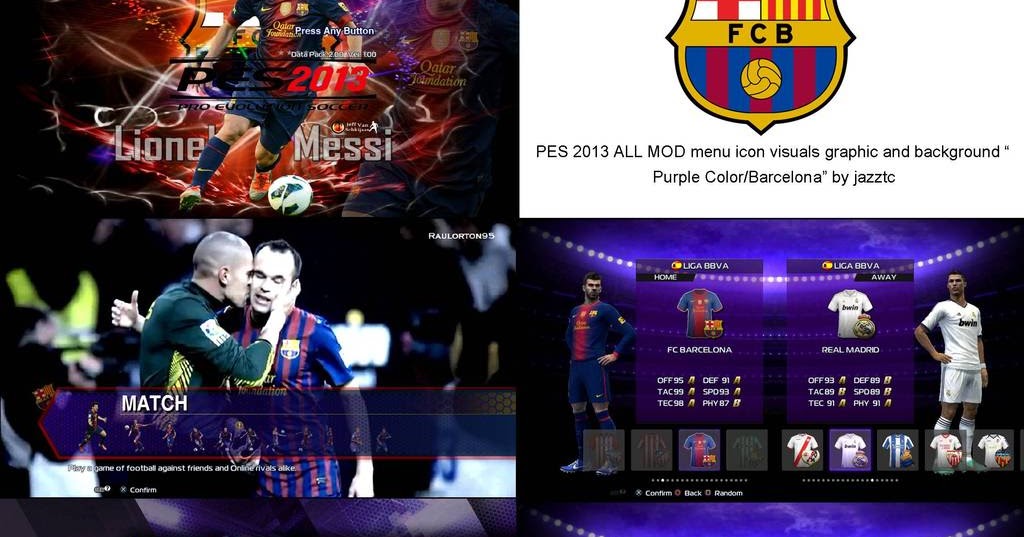 sub menu barcelona pes 2013