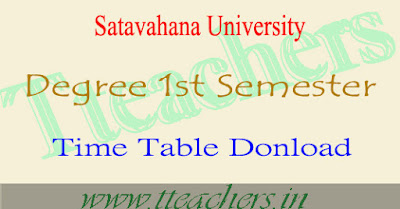 Satavahana university degree 1st sem results 2017 date su 1st year exam