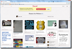 Pinterest humor for writers screenshot