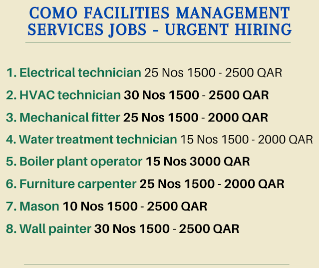 Como facilities management services jobs - Urgent hiring