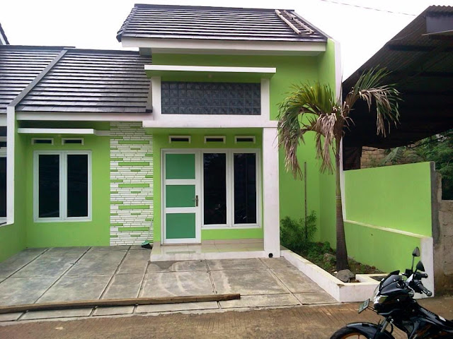 warna cat rumah sederhana hijau putih