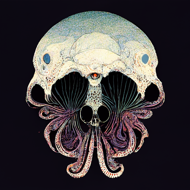 Skull-Octopus in the Style of Harry Clarke