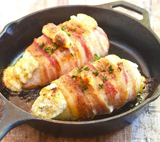 Bacon Wrapped Cheese Stuffed Chicken