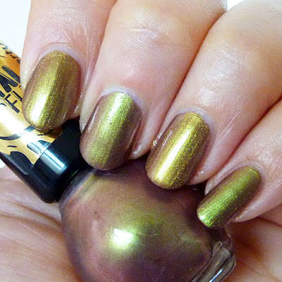 Miss Sporty 010 Beetle Wings Vs Rimmel Gold Save The Queen Nail Polish Swatch