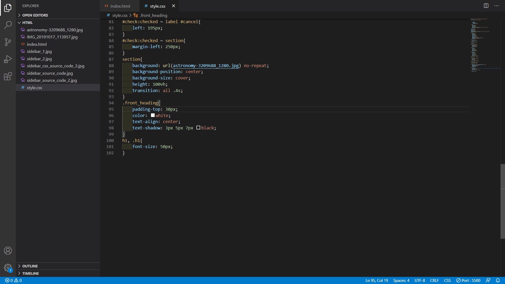 Sidebar Source Code