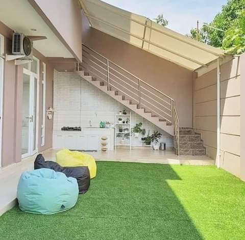  Contoh  Desain  Taman Belakang  Rumah  Teras  Minimalis Foto 