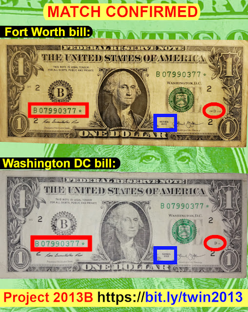 Project 2013B Confirmed Match of duplicate serial number on series 2013B star notes