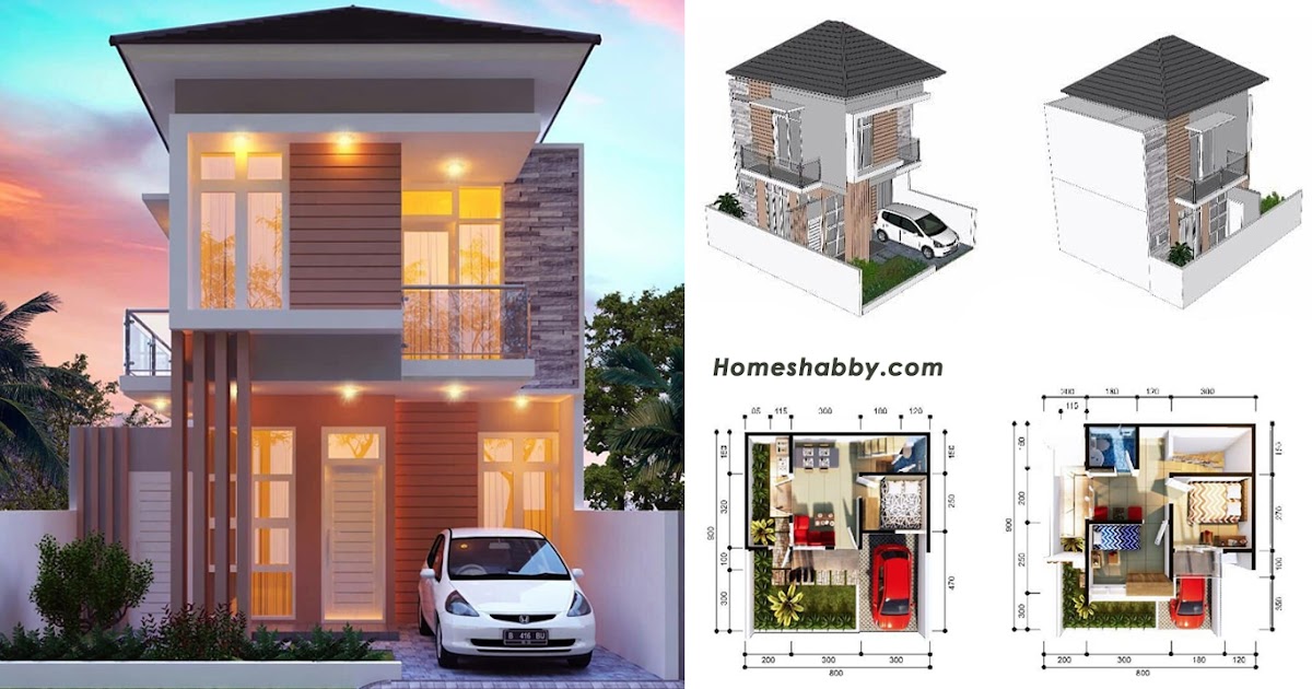 Desain dan Denah Rumah  Minimalis  Modern Lantai  2  Type 68 