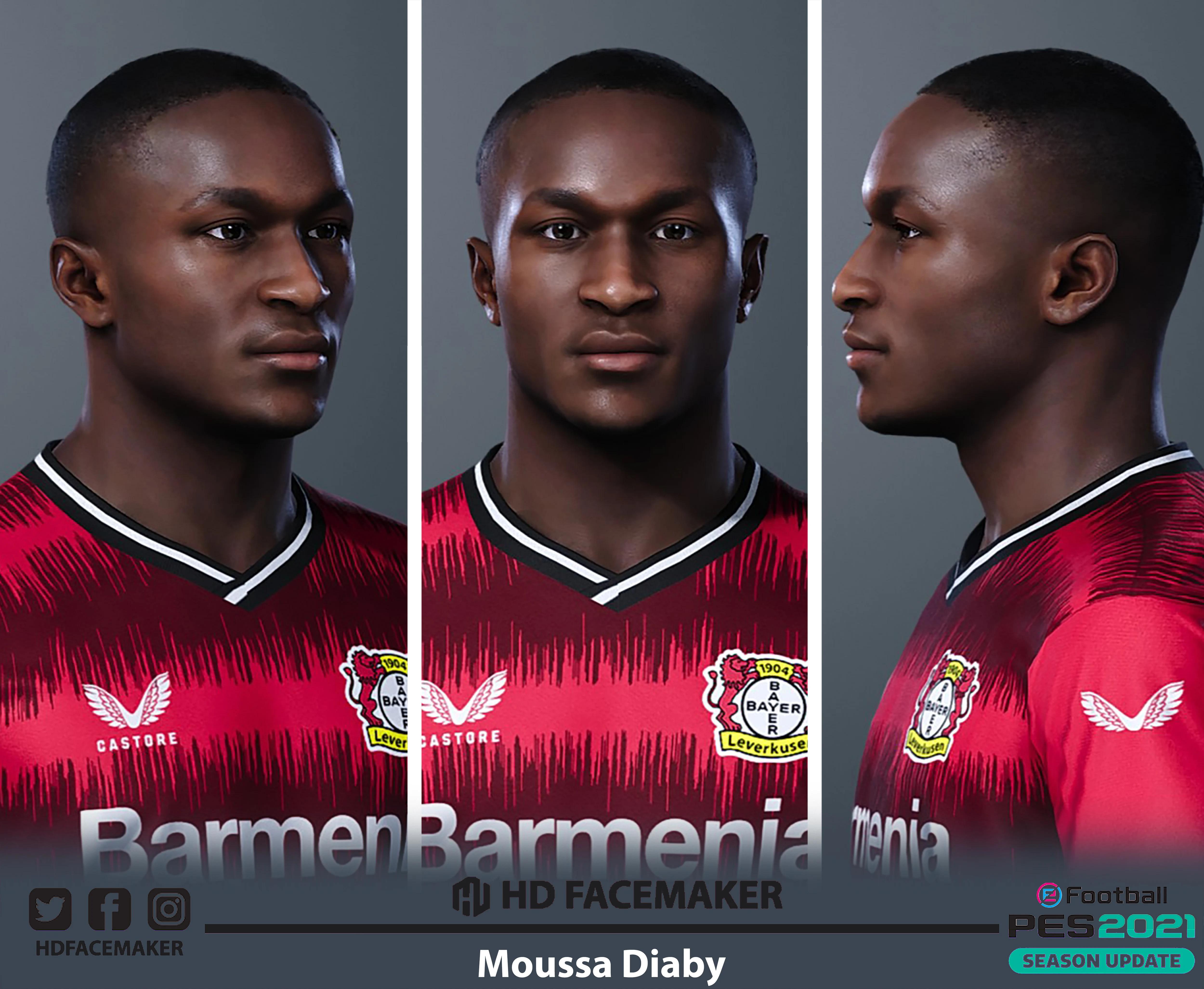 PES 2021 Moussa Diaby Face