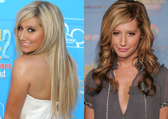 ashley tisdale brown hair pictures. dark rown hair with blonde