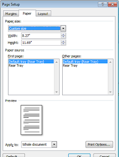 kotak dialog page setup