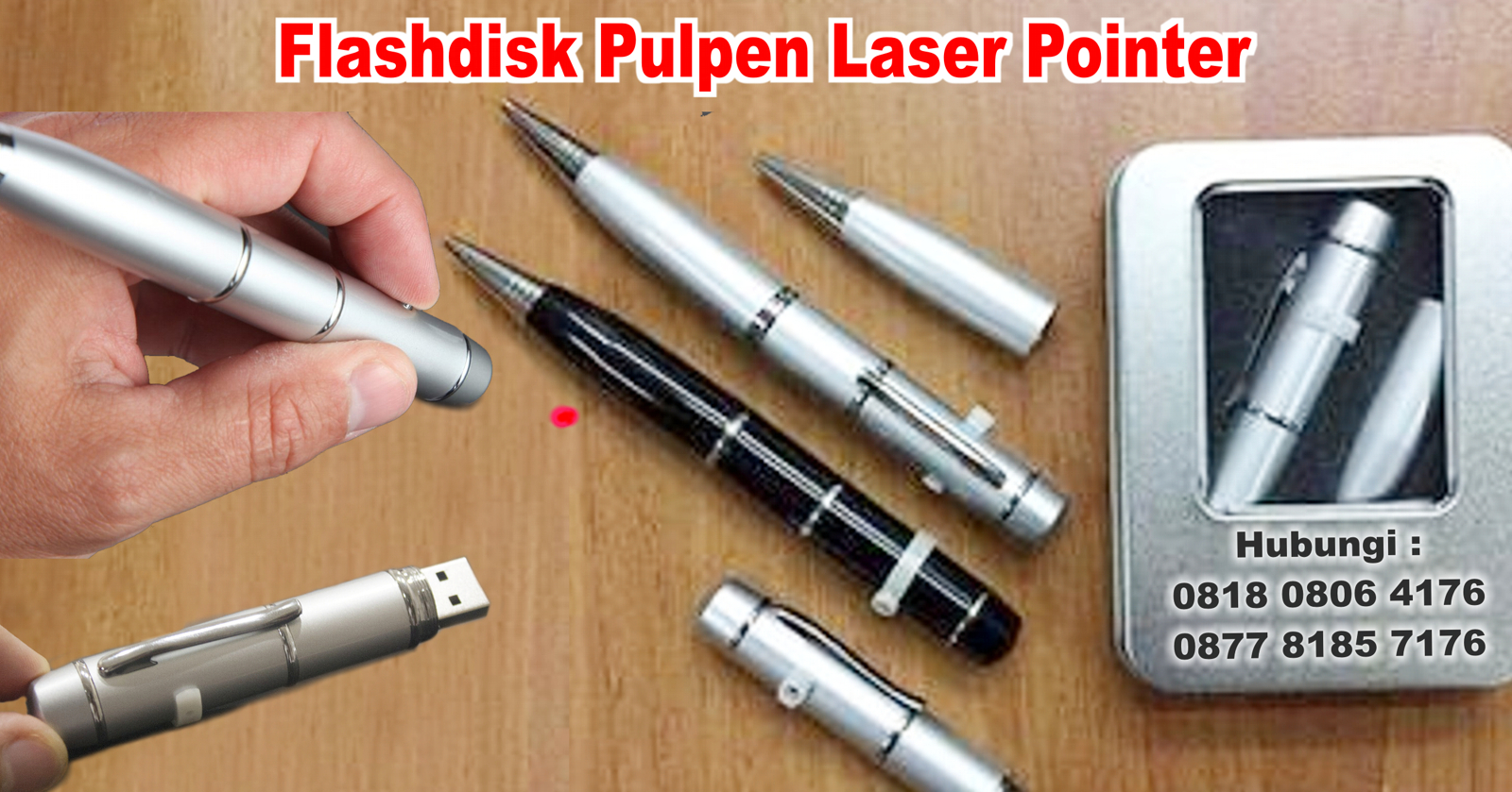 Jual USB Promosi - Flashdisk Pulpen Laser Pointer Murah 