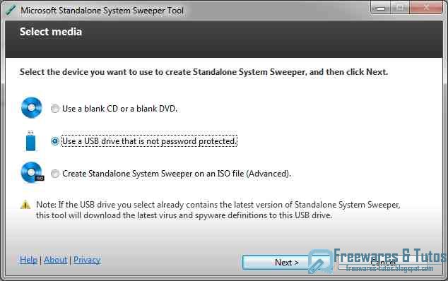 Microsoft Standalone System Sweeper : un logiciel gratuit pour créer une clé USB de désinfection