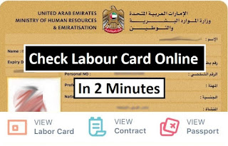 UAE Labour Card Online status, UAE Labor Card online check, UAE Labor Card status