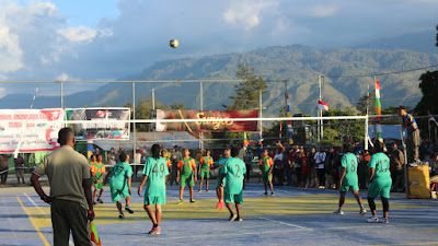 *MEMERIAHKAN KEMERDEKAAN RI KE 77, KODIM 1702/JWY MENGADAKAN DANDIM CUP BOLA VOLLEY*