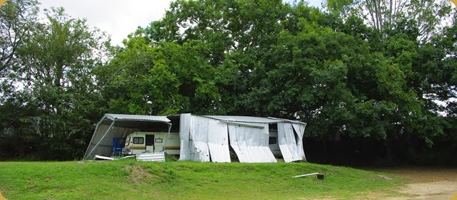 Flood damaged shed at Esk Caravan Park Oct 2013