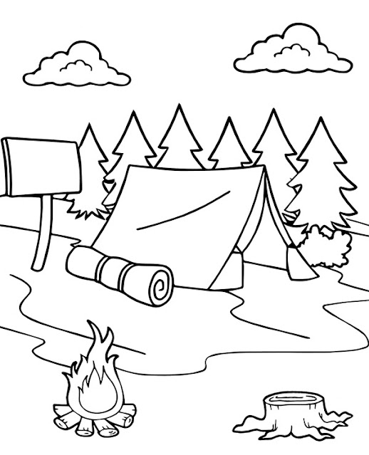 Top 10 Camping Stock Illustrations Coloring Pages