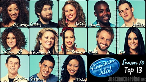 American Idol Season 10 Top 13 Finalists