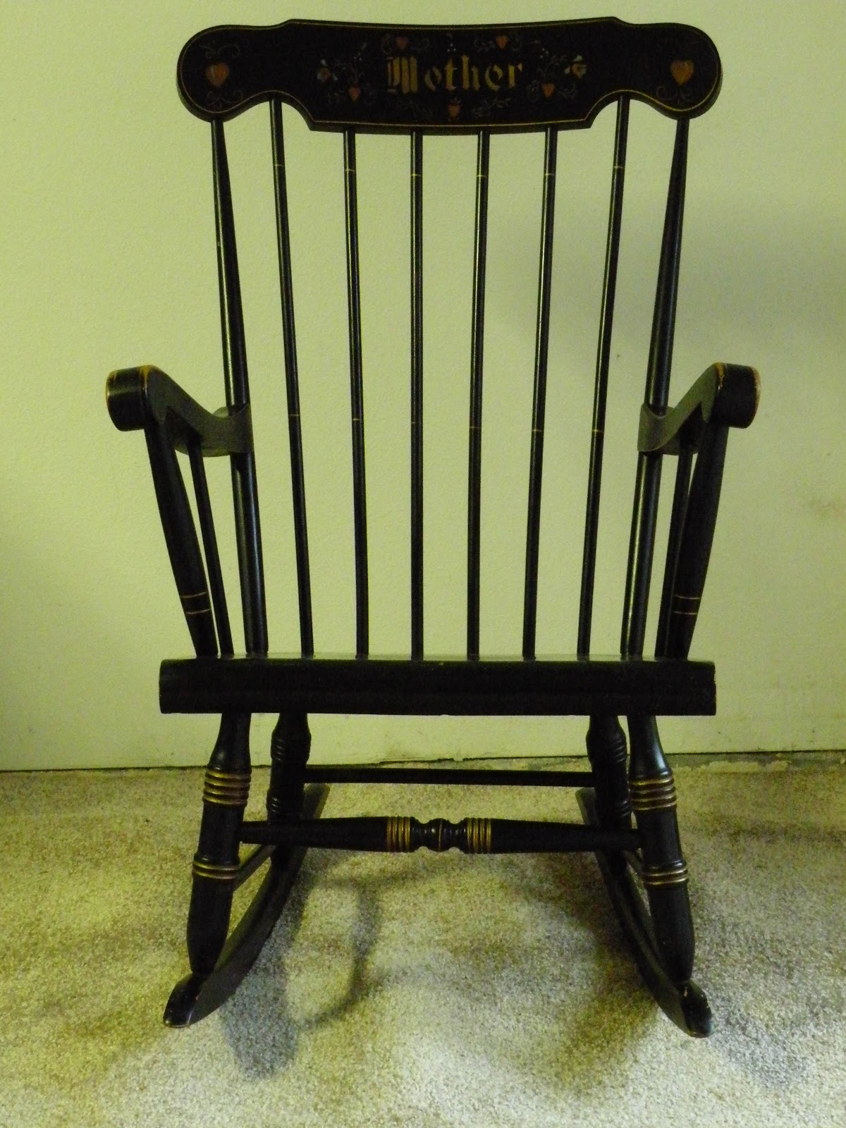 Jim's Vintage: An Almost Antique Black Rocking Chair "Mother"