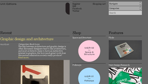 Unit Editions web design