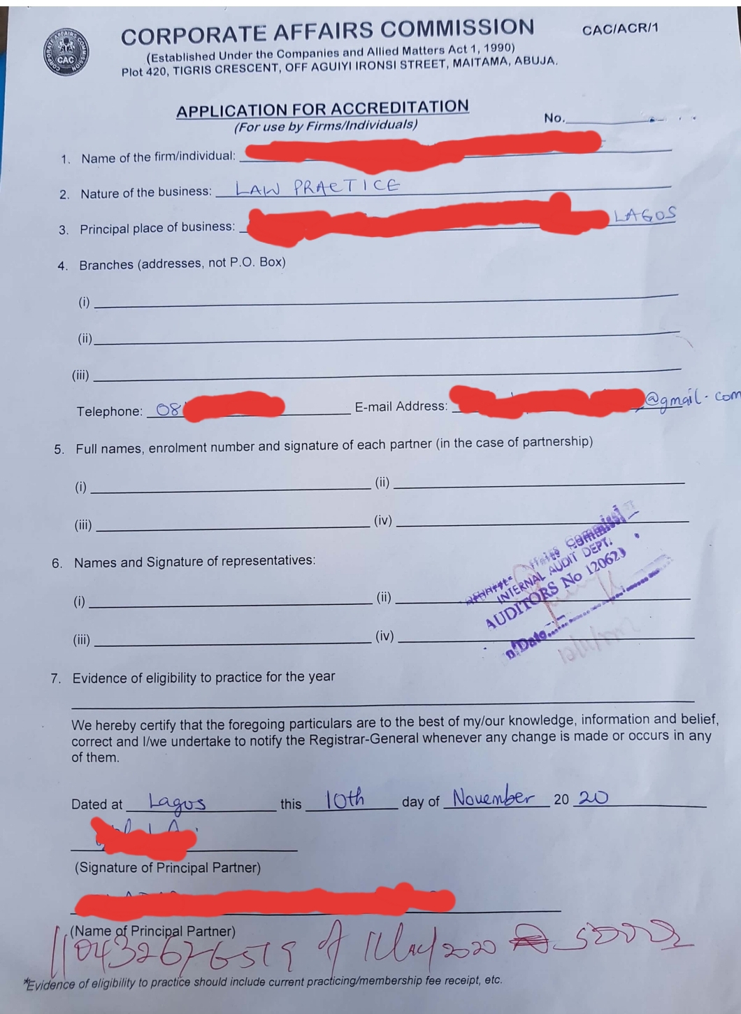Application Form for Accreditation