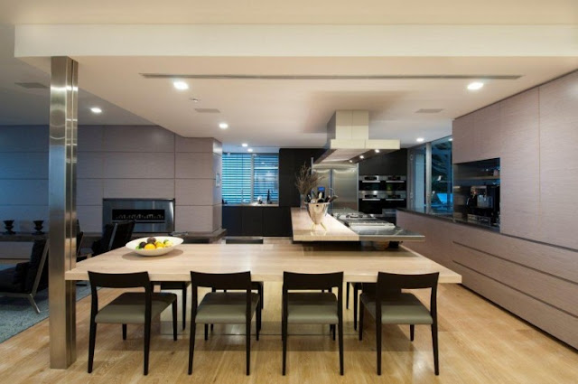 Photo of modern dinning table as part of the kitchen in an amazing home in Sydney, Australia