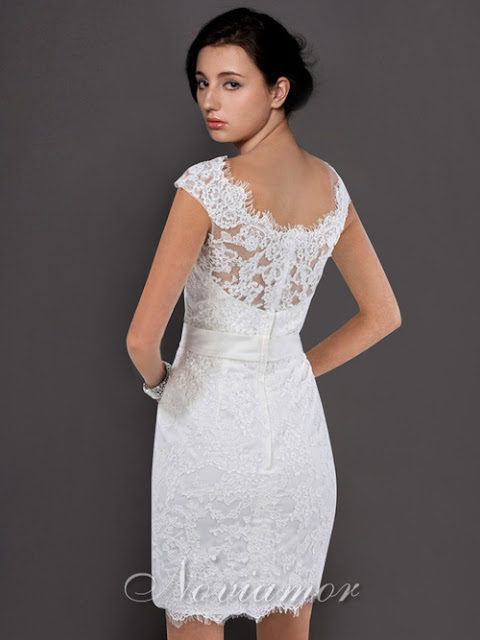 Short White Lace Wedding Dress