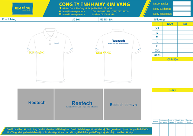 Đồng phục áo thun trắng Reetech