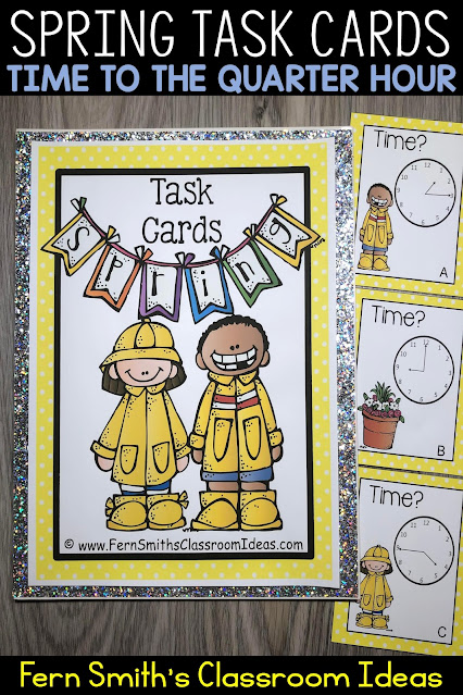 Click Here to Grab these Spring Telling Time to the Quarter Hour Task Cards for your class today!