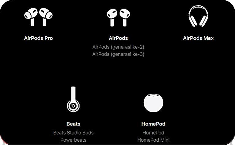AirPod, HomePod mini, atau Beats