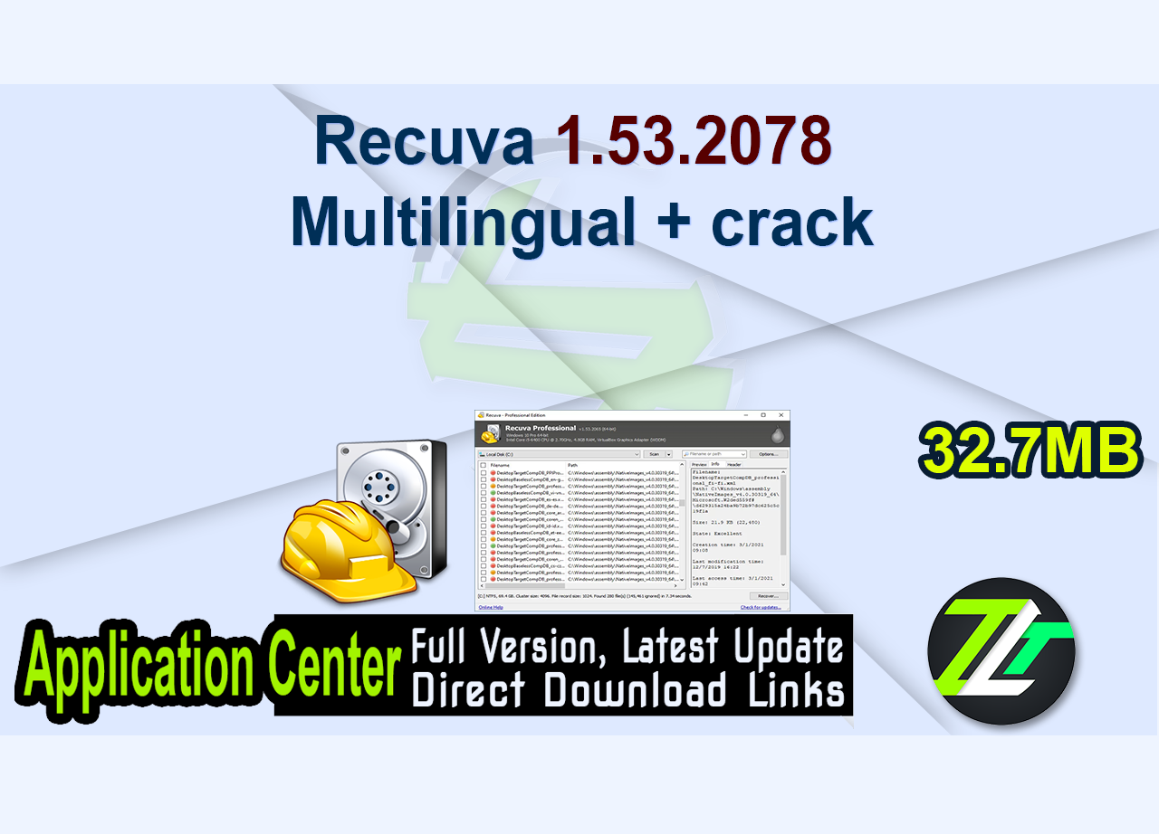 Recuva 1.53.2078 Multilingual + crack