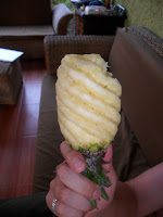 Freshly cut pineapple