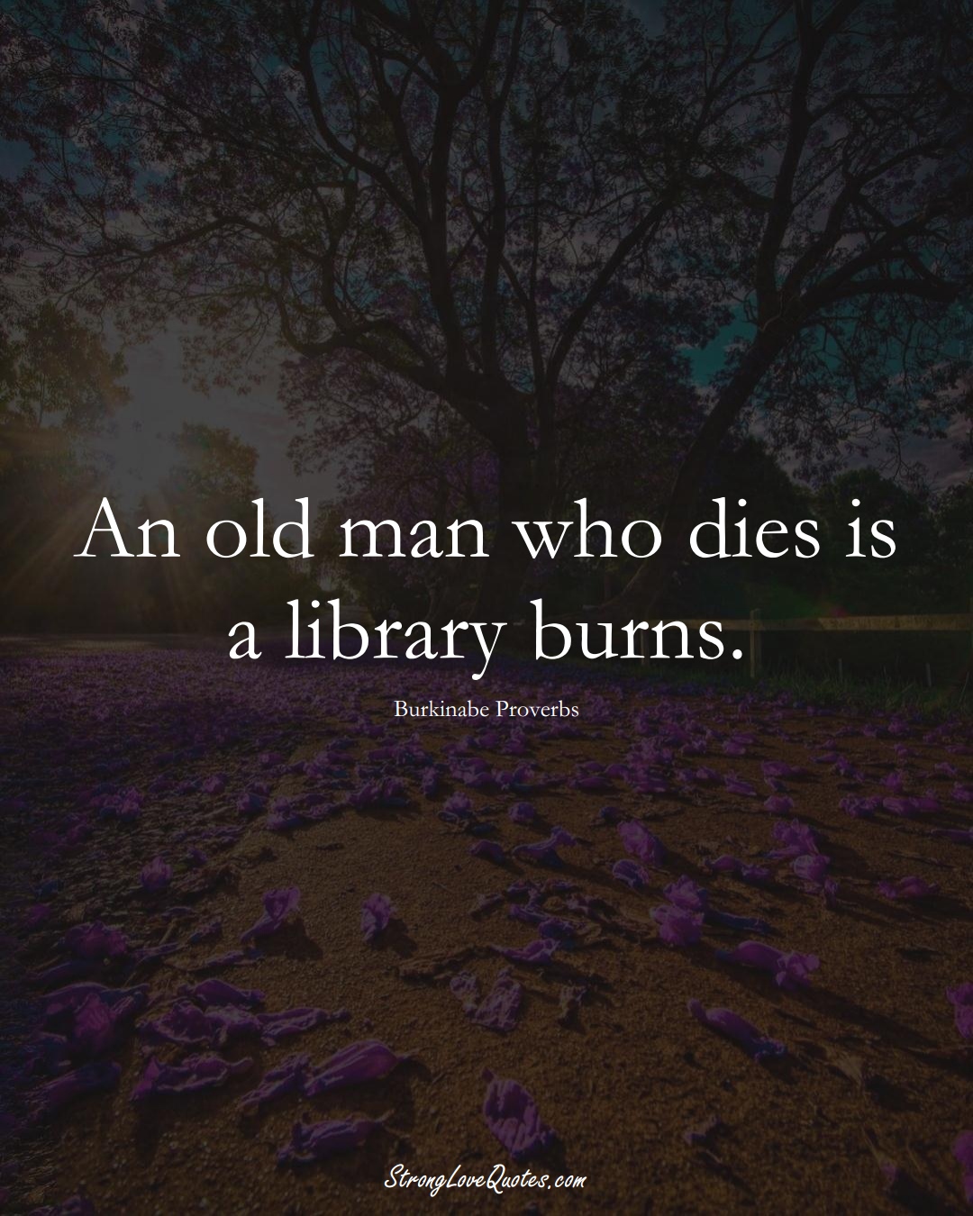 An old man who dies is a library burns. (Burkinabe Sayings);  #AfricanSayings