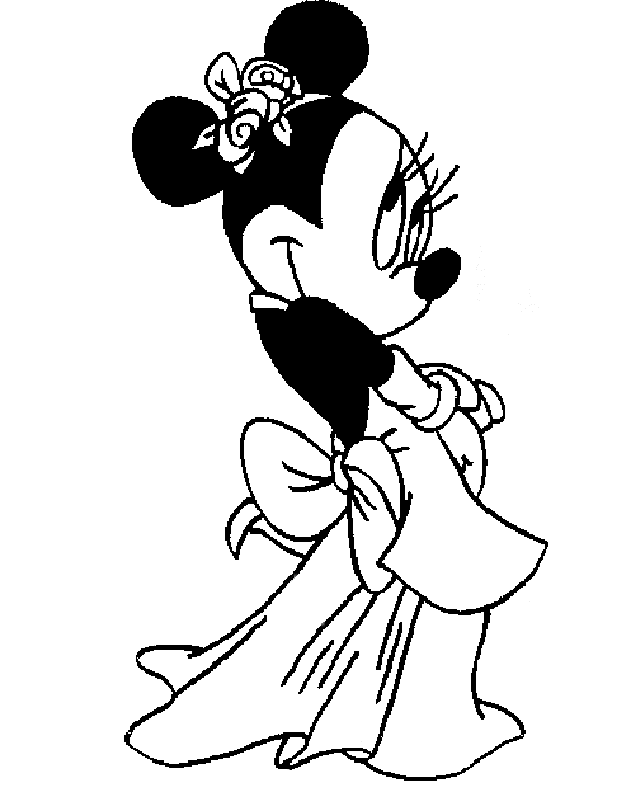  Sketsa  gambar  kartun  minnie mouse  untuk belajar mewarnai 