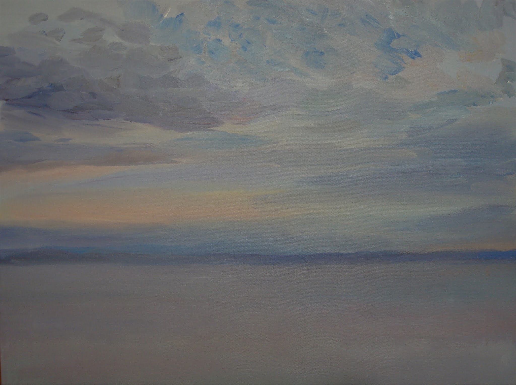 "Evening Whispers" 18x24 plein air acrylic on canvas from last Friday,  Lake Champlain, Vermont