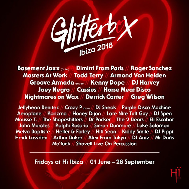 glitterbox, lineup, hï ibiza, ibiza, música, música electrónica, house, tech house, techno