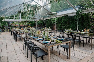 String Lights w/ Circular Chandelier w/ Votive Candles