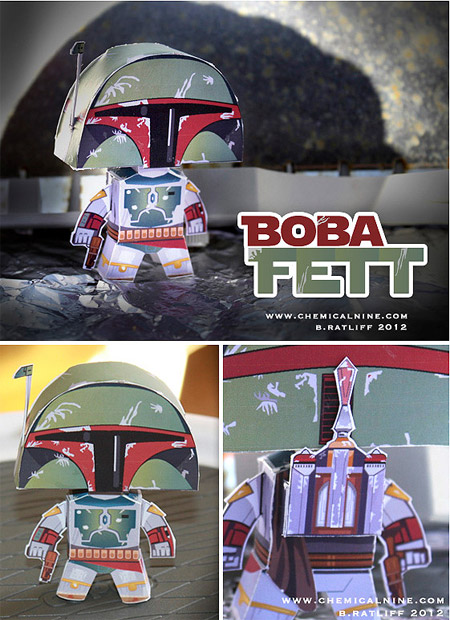 Big Head Boba Fett Paper Toy