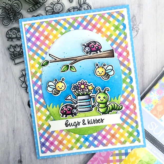 Sunny Studio Stamps: Garden Critters Spring Cards by Tammy Stark (featuring WooHoo, Slimline Dies)