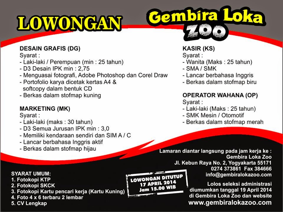  Loker  Jogja 2021 Loker  Jogja Terbaru 2014 di  Gembira Loka ZOO