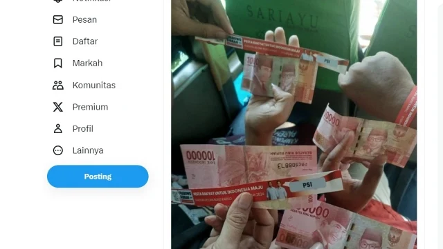 Heboh! Pendukung Prabowo-Gibran Pamer Uang Pecahan Rp 100 Ribu dengan Gelang Khusus PSI