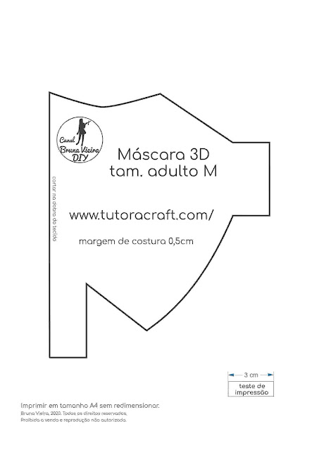 Novo modelo de máscara 3D adulto medio com molde gratuito