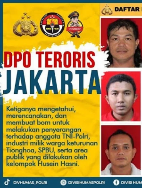 Polri Ungkap Peran 3 Buron Terduga Teroris Jakarta yang Diburu Densus 88