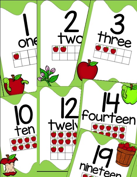 apples, numbers, posters, apple theme