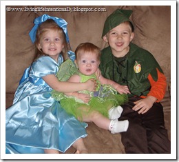 My 3 kiddos ready for Halloween & our Peter Pan Week