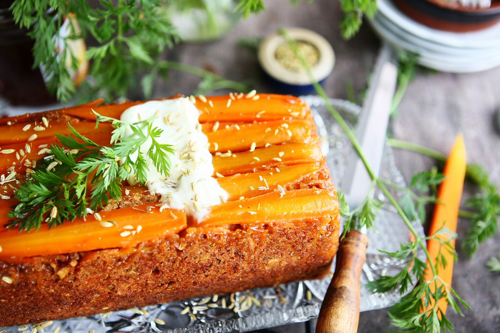 Upside-down Carrot Loaf with Honey and Fennel