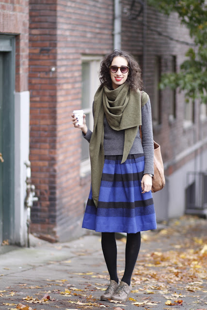 Lenna Petersen Oberg Innerwear Wool Striped Skirt Seattle Street Style Baby and Co.