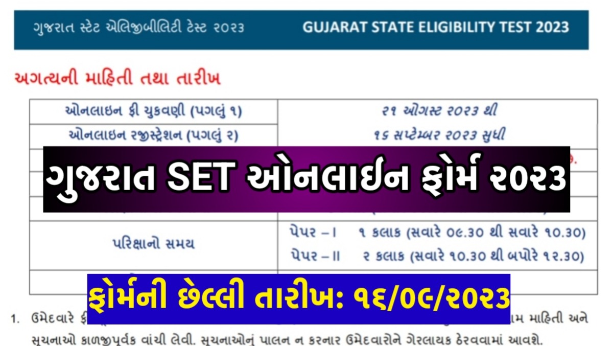 Gujarat State Eligibility Test (GSET) November 2023