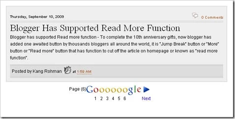 Google Style Page navigation
