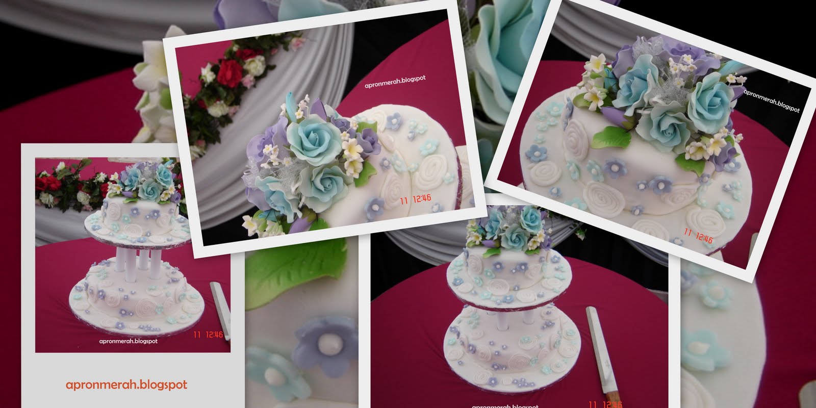 Purple & Blue Wedding Cake